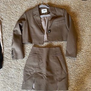TWO PIECE SET/ BLAZER & SKIRT/ WORN ONCE/ SIZE S , skirt is adjustable